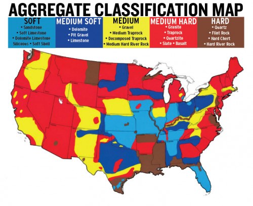 Aggregate Hardness Classification Map of the United States
