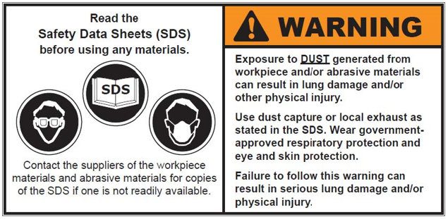 Grinding Wheel Warning Sticker