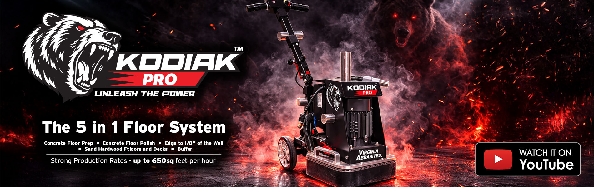 Kodiak Floor Grinder Banner and Video Link