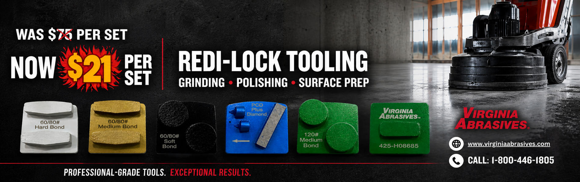 Grinder tooling banner