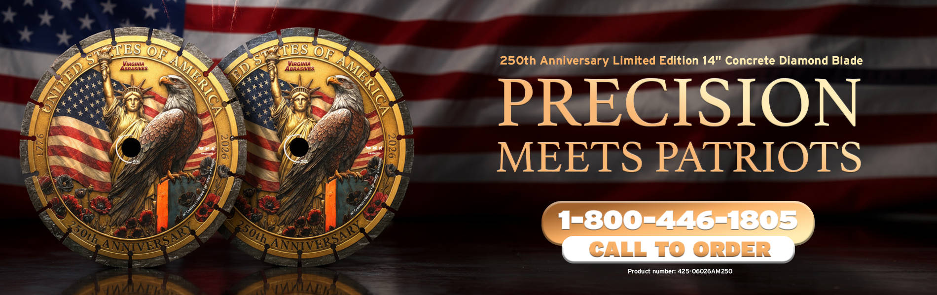 Virginia Abrasives Limited Edition 250th U.S. Birthday Diamond Blade Promotion